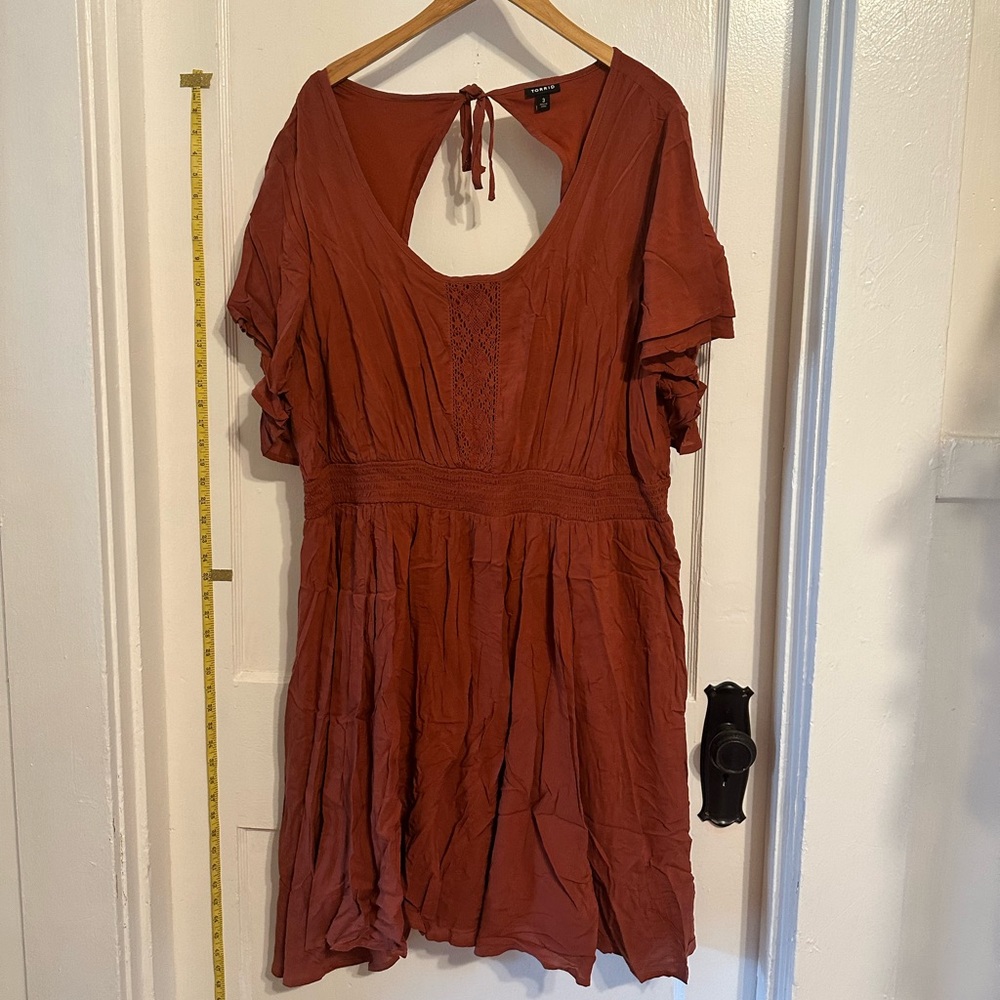 Torrid Rust Orange Short Sleeve Dress